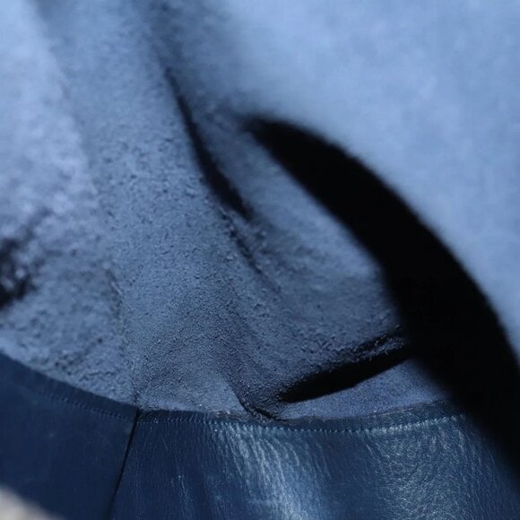 LOEWE Anagram Anton Backpack Leather Navy Silver Auth bs28942 - Picture 12 of 16